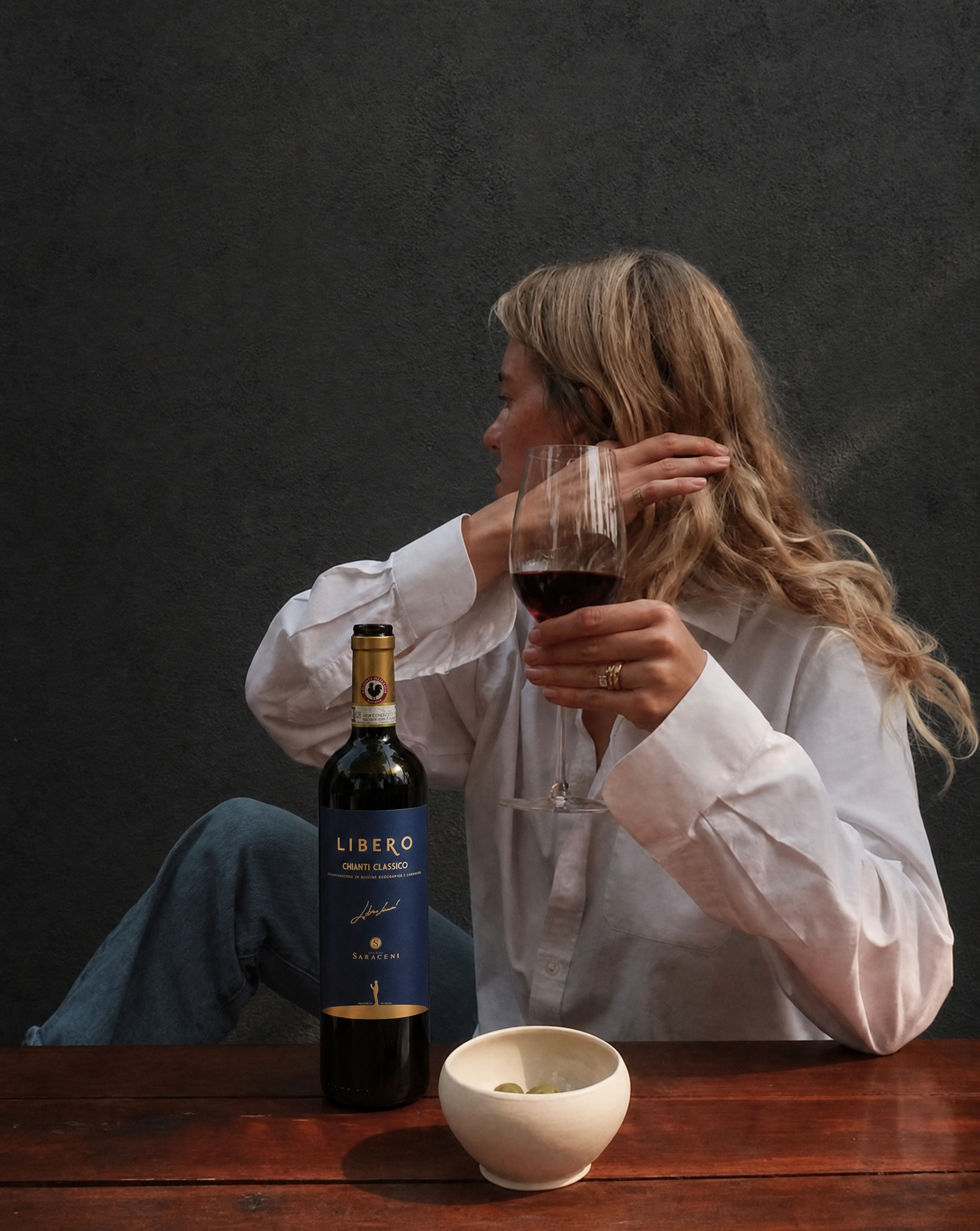 Libero Chianti Classico — ruby red dry Chianti Classico red wine, 750ml, Saraceni Wines (lifestyle image)