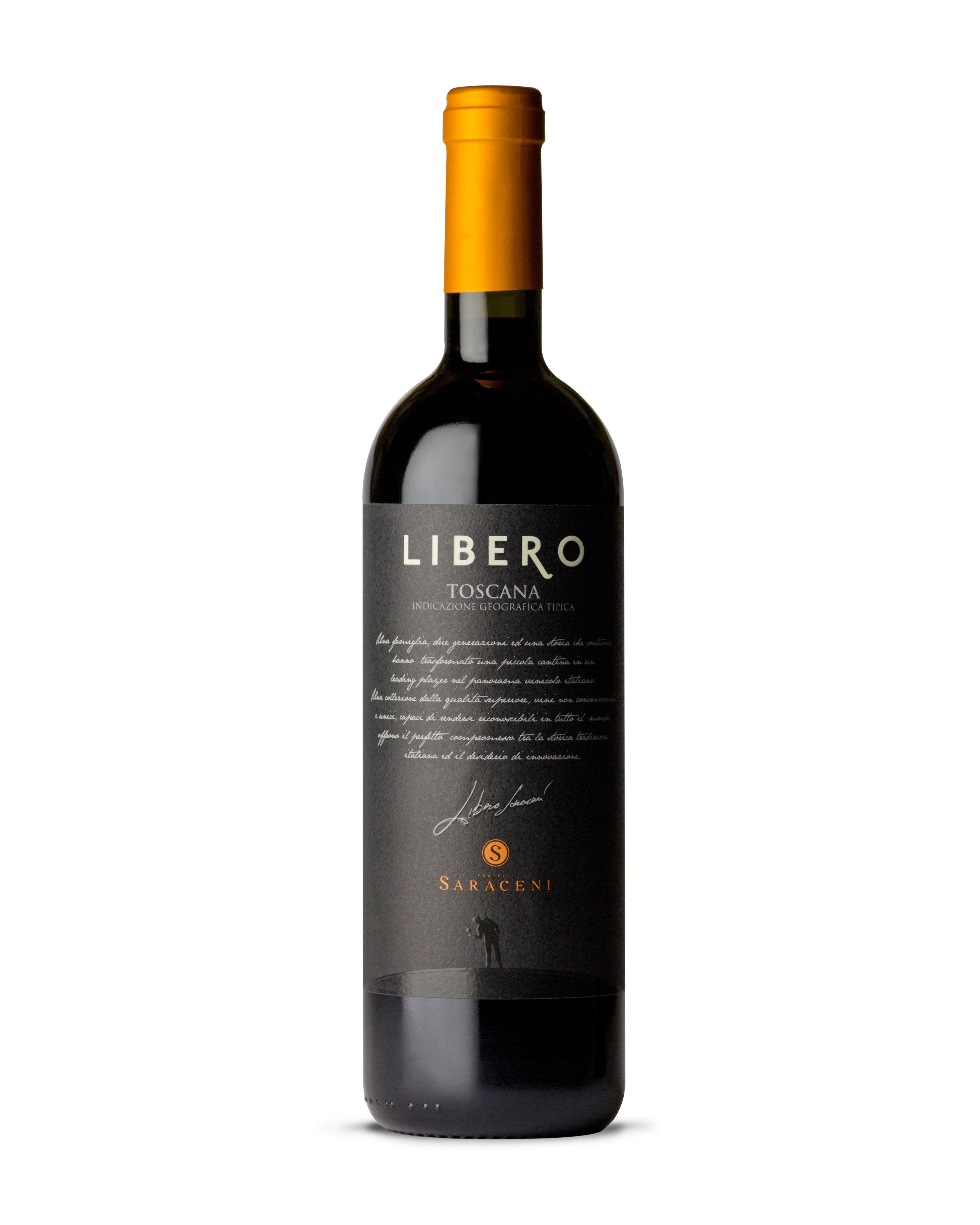 Libero Super Tuscan — intense ruby red dry Super Tuscan red wine, 750ml, Saraceni Wines
