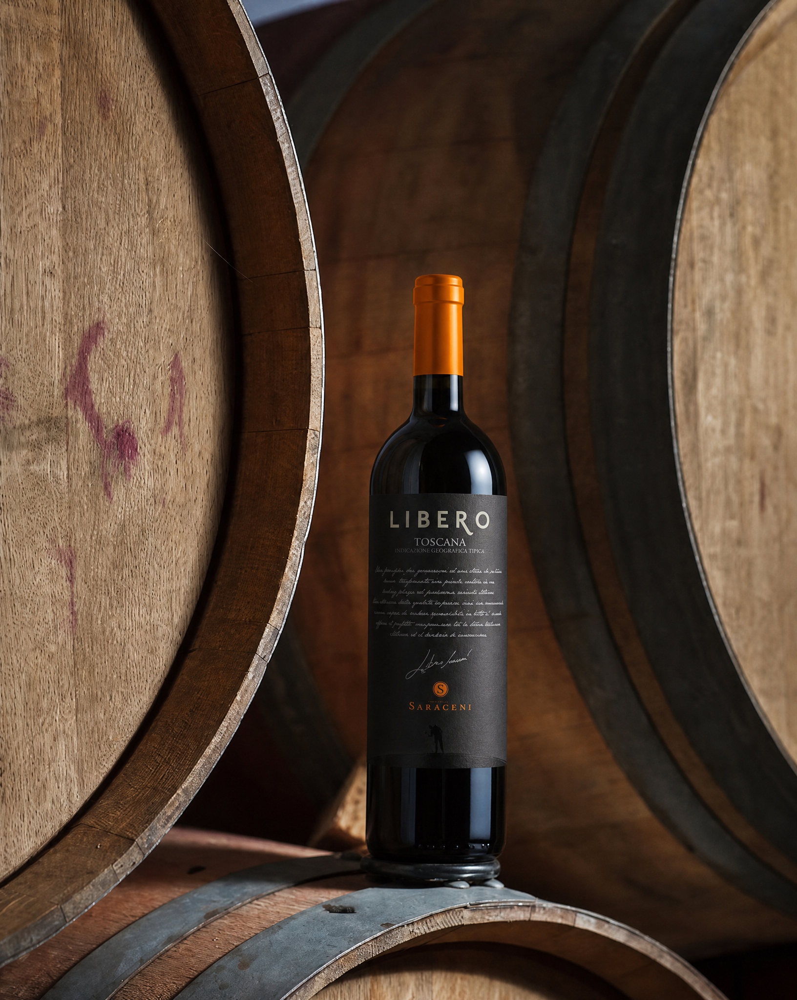 Libero Super Tuscan — intense ruby red dry Super Tuscan red wine, 750ml, Saraceni Wines (vineyard/origin shot)