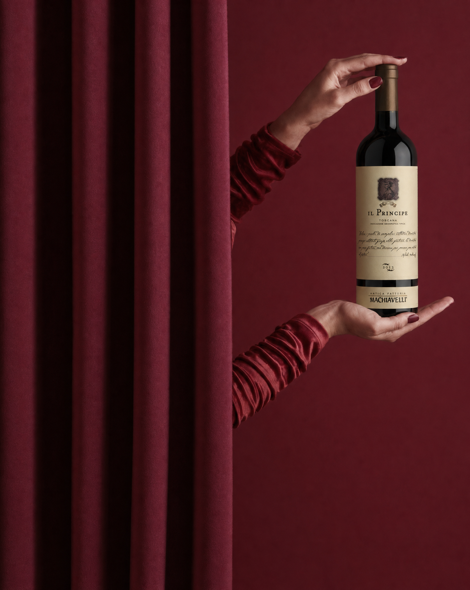 Il Principe Machiavelli — dark ruby red dry red wine, 750ml, Saraceni Wines (product shot)