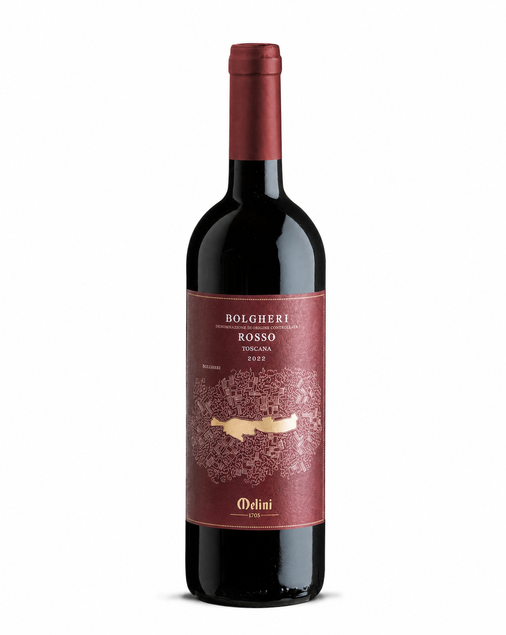 Bolgheri Rosso DOC — intense ruby red dry red wine, 750ml, Saraceni Wines