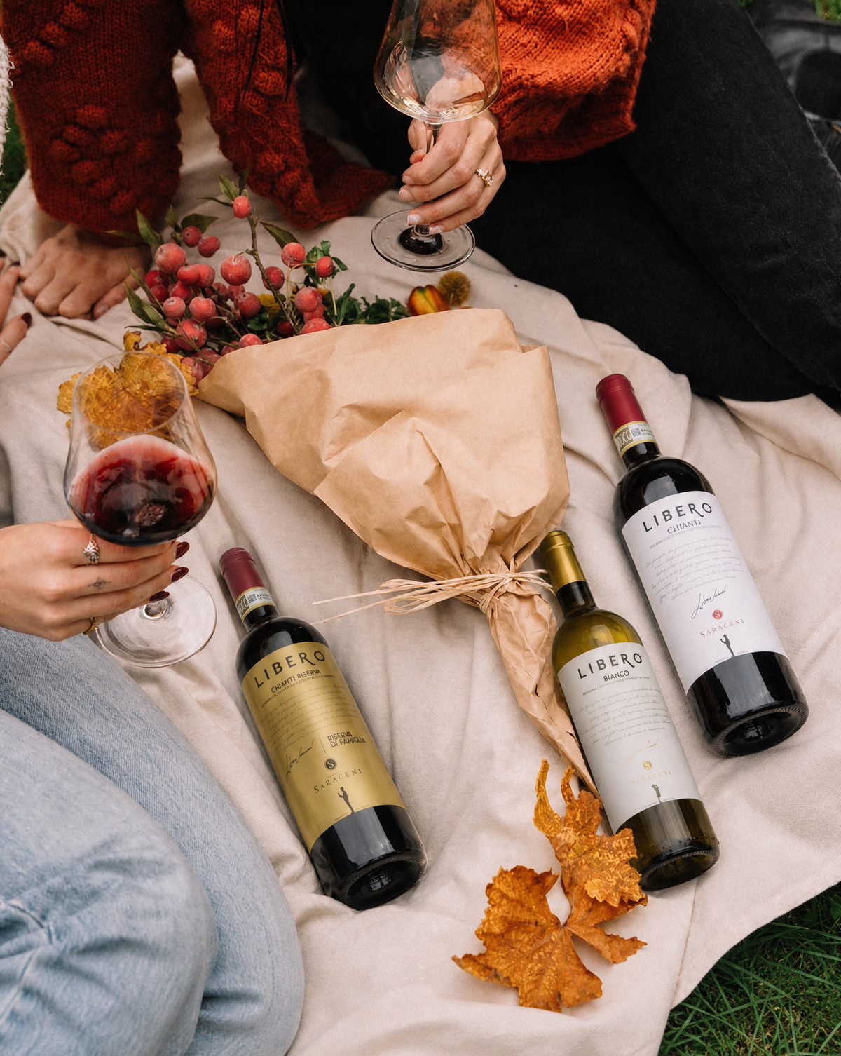 Made in Tuscany, with Love pack — assorted Saraceni Tuscan red wine bundle, 6 bottles, Saraceni Wines (product group shot)