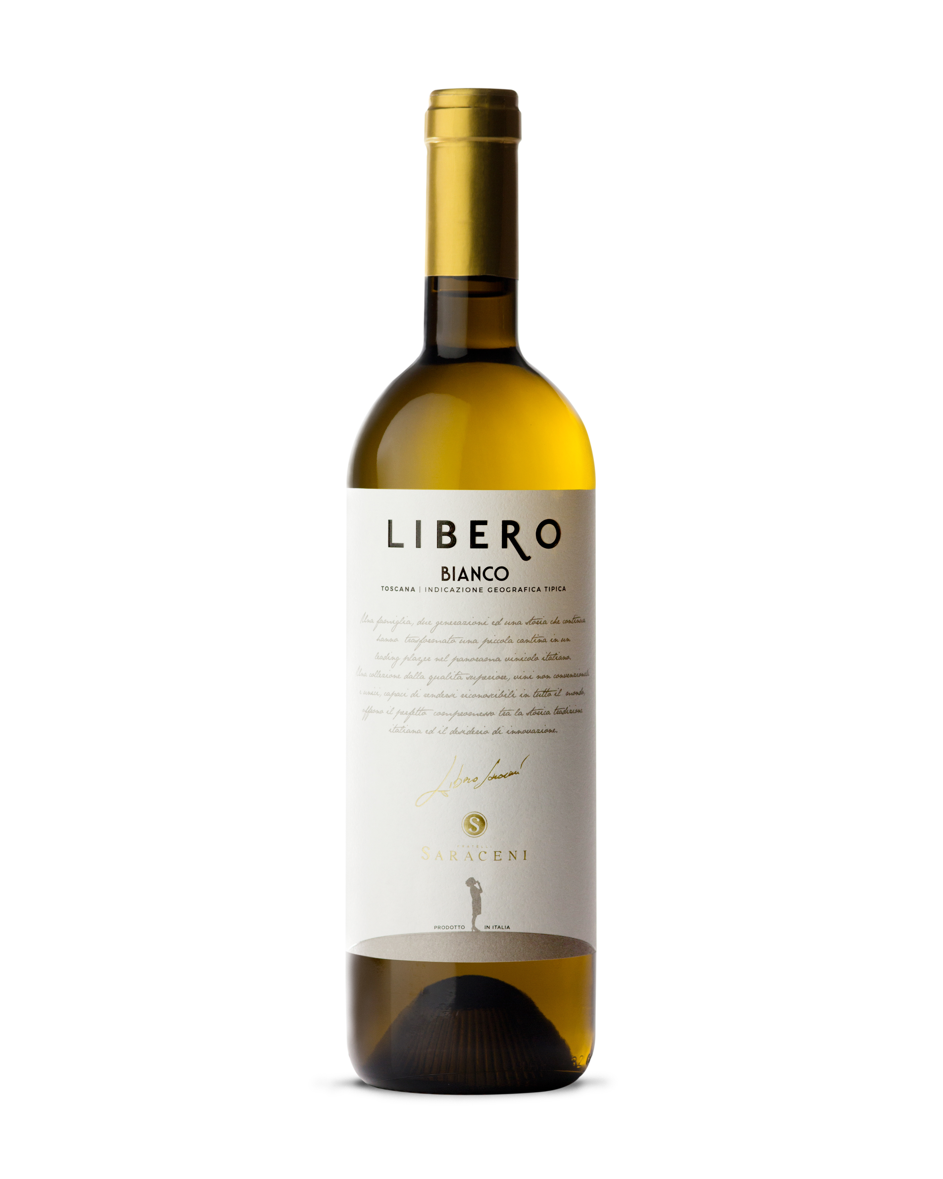 Libero Bianco — light yellow dry white wine, 750ml, Saraceni Wines