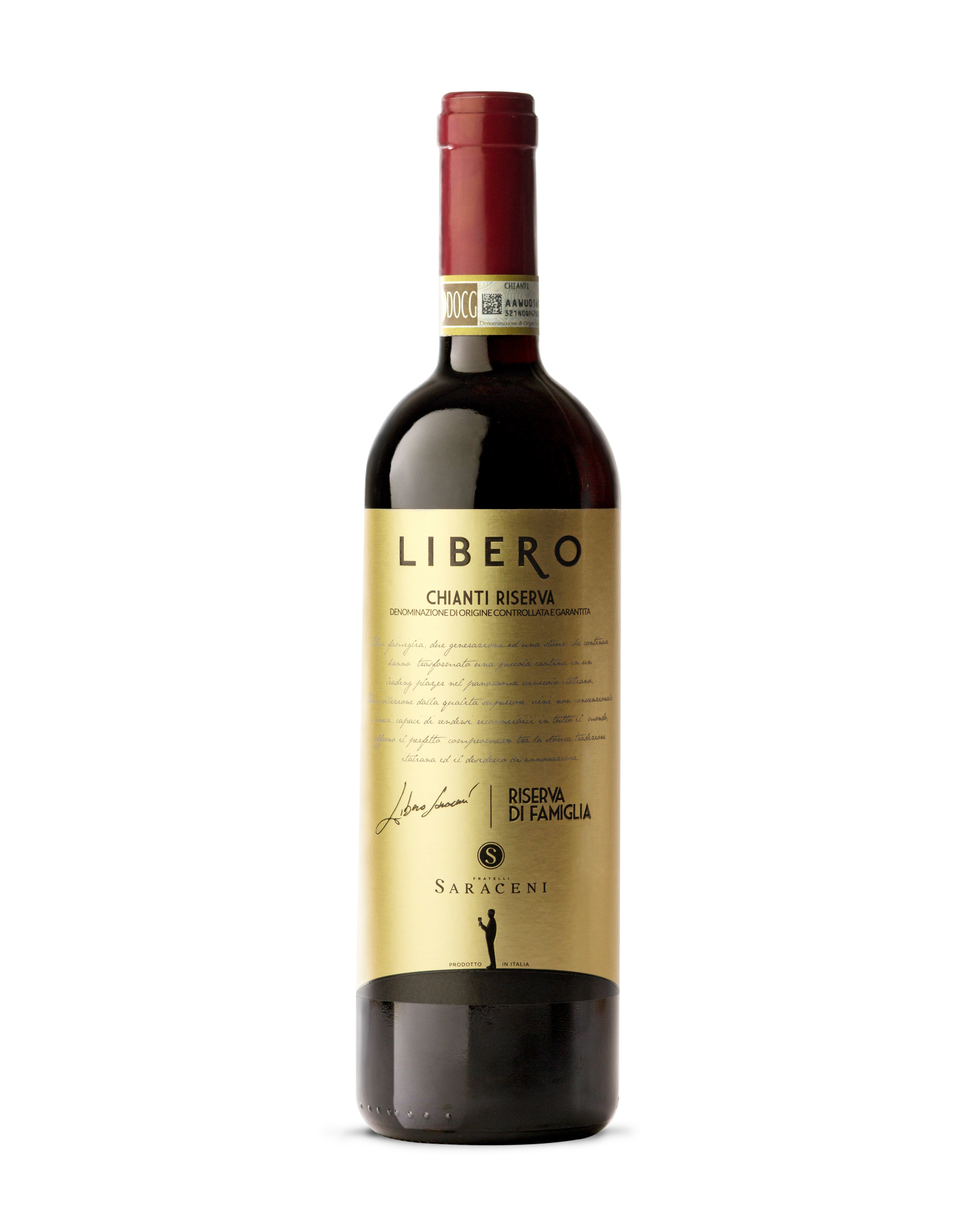 Libero Riserva di Famiglia — ruby red dry Chianti reserve red wine, 750ml, Saraceni Wines