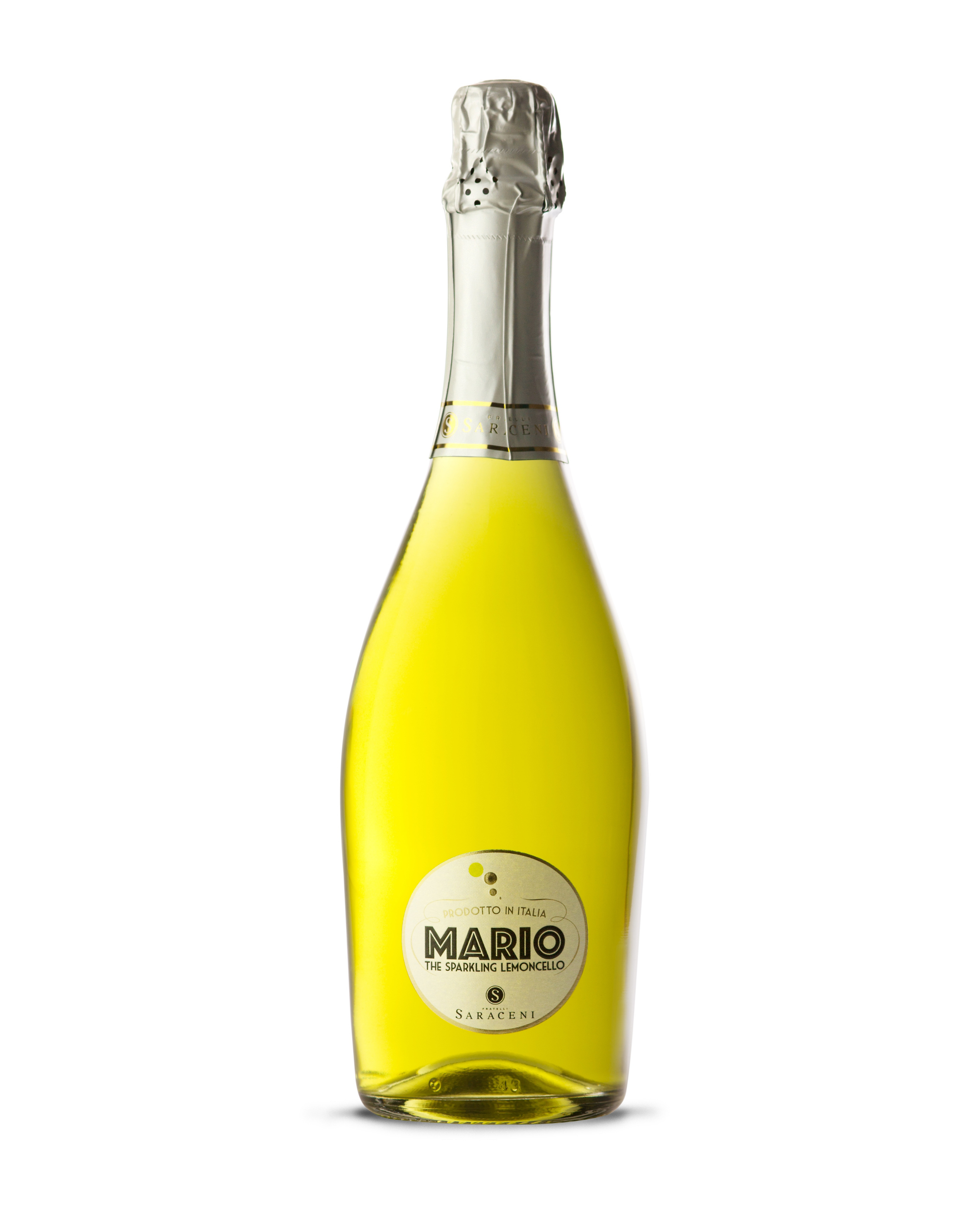 Mario Lemoncello Spritz — bright yellow sparkling sweet limoncello wine, 750ml, Saraceni Wines
